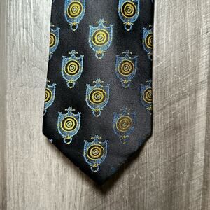 Faberge Black Shield Crest Silk Tie